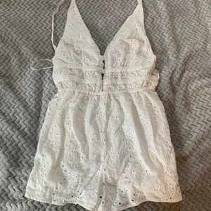 White LA hearts romper size small